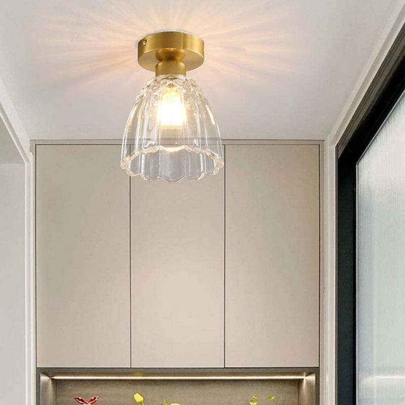 Modern Simple Glass Ceiling Light Bell Shape Ceiling Lamp for Bedroom
