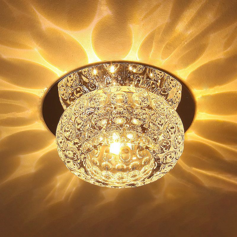 Doughnut Shape Crystal DEL Flush Mount Modern Clear LED Flush Mount Lighting Fixture for Hallway