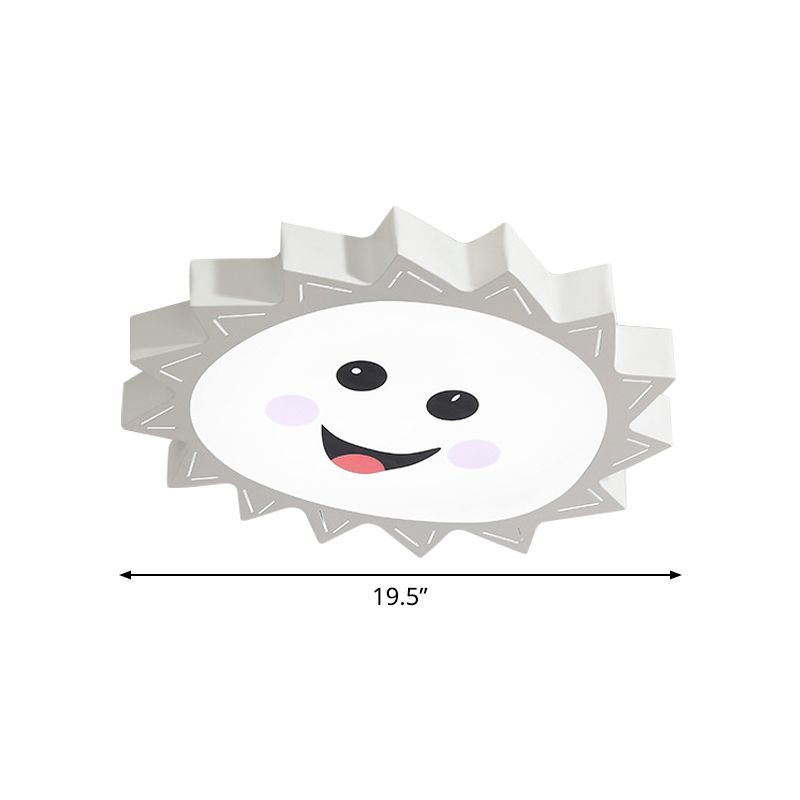 Modern Sun/Unicorn Acrylic Ceiling Lighting Fixture Led Flush Mount Light in White for Bedroom