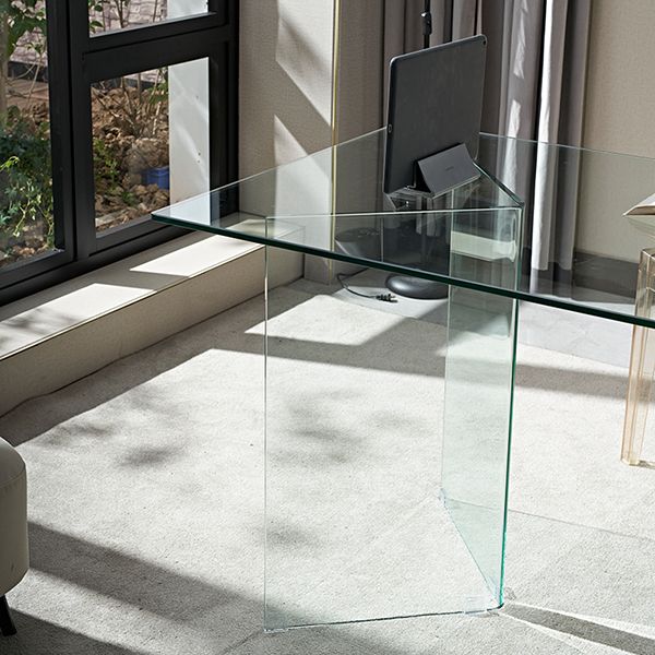 Rectangle Double Pedestal Home Furniture Clear Glass Dining Room Collection