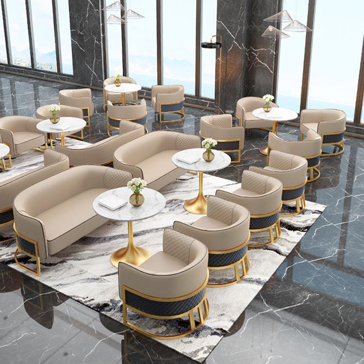 Glam Style Dinette Set 1/4/5 Pcs Round Stone Dinette Table with Solid Chair