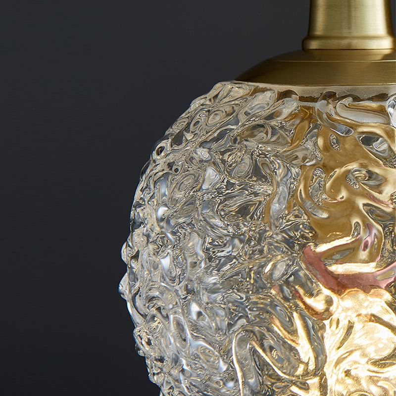 Kugelförmige Nachtpendel -Lampe Kristall 1 Kopf Minimalistisch hängende Licht in Gold
