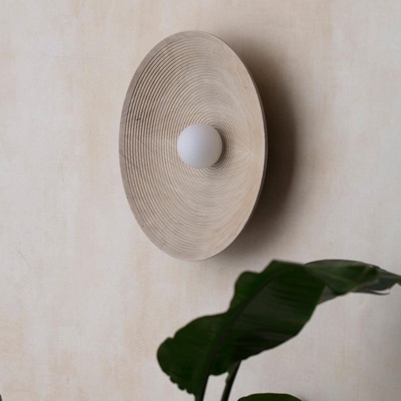Nordic Style Wall Light Dome Shape Wall Lamp with Glass Shade for Bedroom