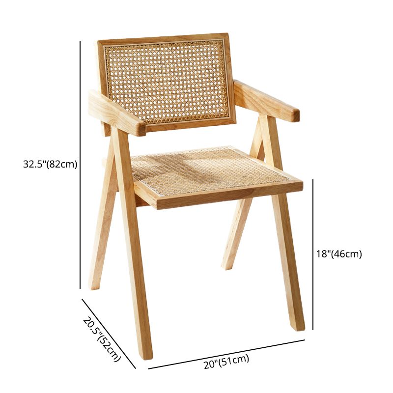 Wooden Dining Side Chairs Modern Indoor-Outdoor Open Back Dining Chair, 20'' Wide