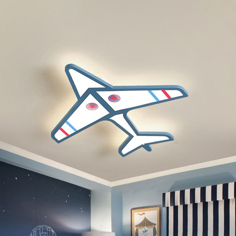 Luminaire monté au plafond d'avion en acrylique, éclairage LED blanc/bleu de dessin animé pour chambre d'enfant