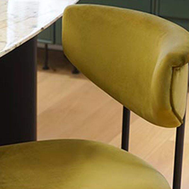 Scandinavian Linen Dining Chairs for Home Use Open Back Dining Side Chairs