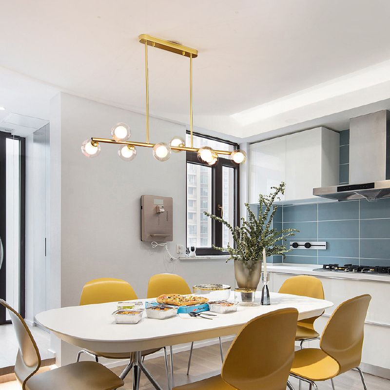 Sphere Island Chandelier Light Simplicity Style Glass Dinning Room Island Light Fixture