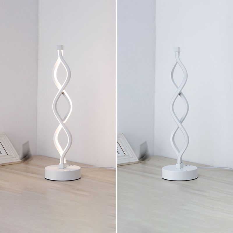 Éclairage de bureau de style moderne LIMPS LIGENTE LED DE LED TWISTÉ LAMPE POUR CHAMBRE