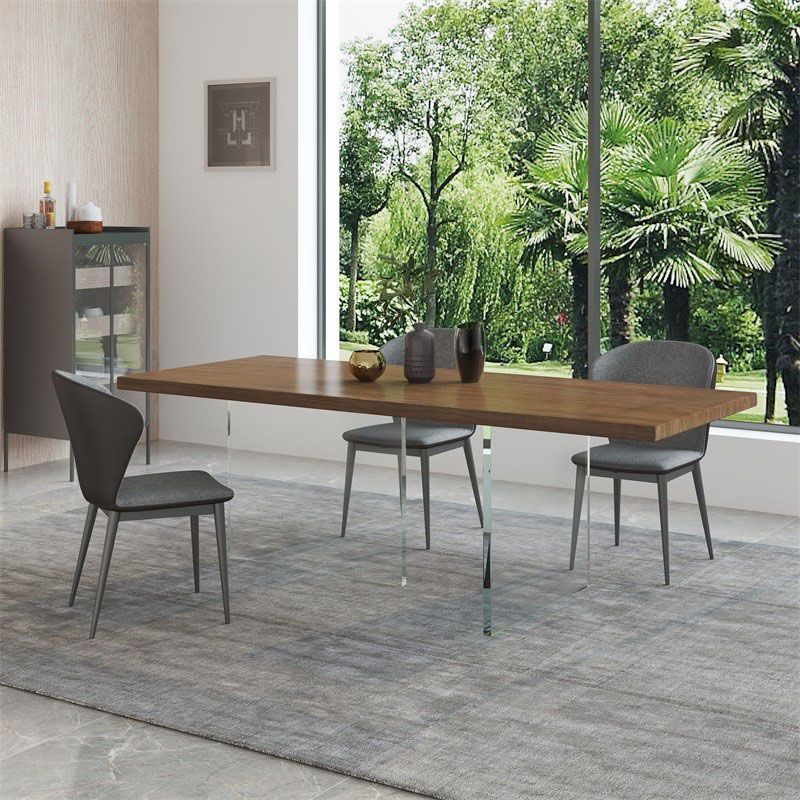 Modern Style Dining Table Rectangle Solid Wood Table for Home Kitchen
