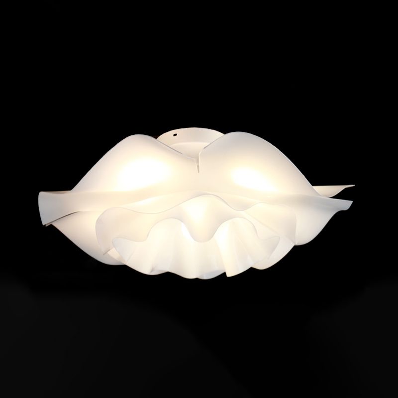 Modern Stylish Frill Layer Flush Mount Acrylic Bedroom LED Ceiling Lighting Fixture in White