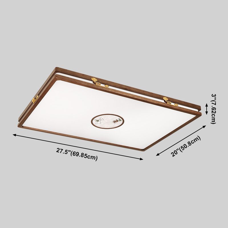 Modern Geometric LED Ceiling Lamp Wood Flush Mount for Balcony Dining Room