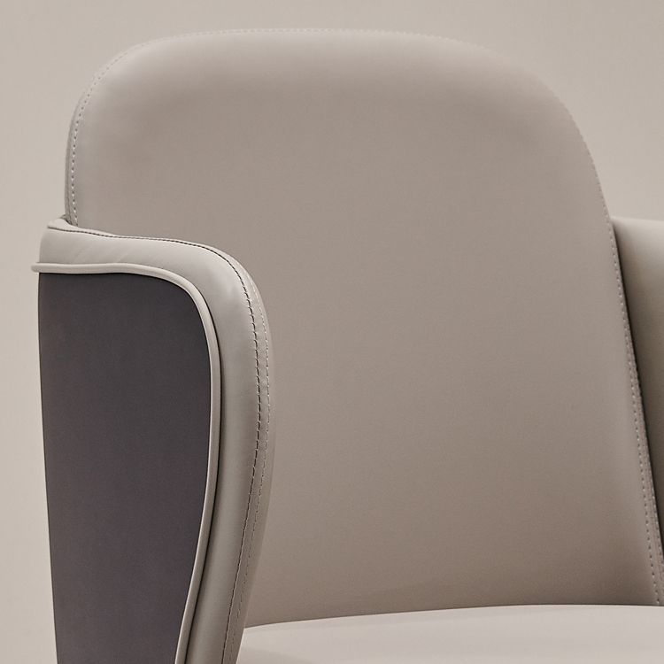 Faux Leather and Solid Wood Modern Dining Accent Chair for Home