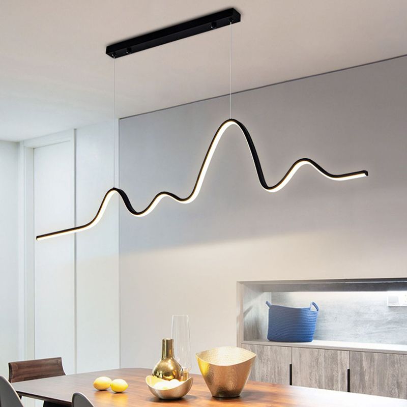 Modern Style Geometric Shape Island Pendant Acrylic Island Light Fixtures for Living Room
