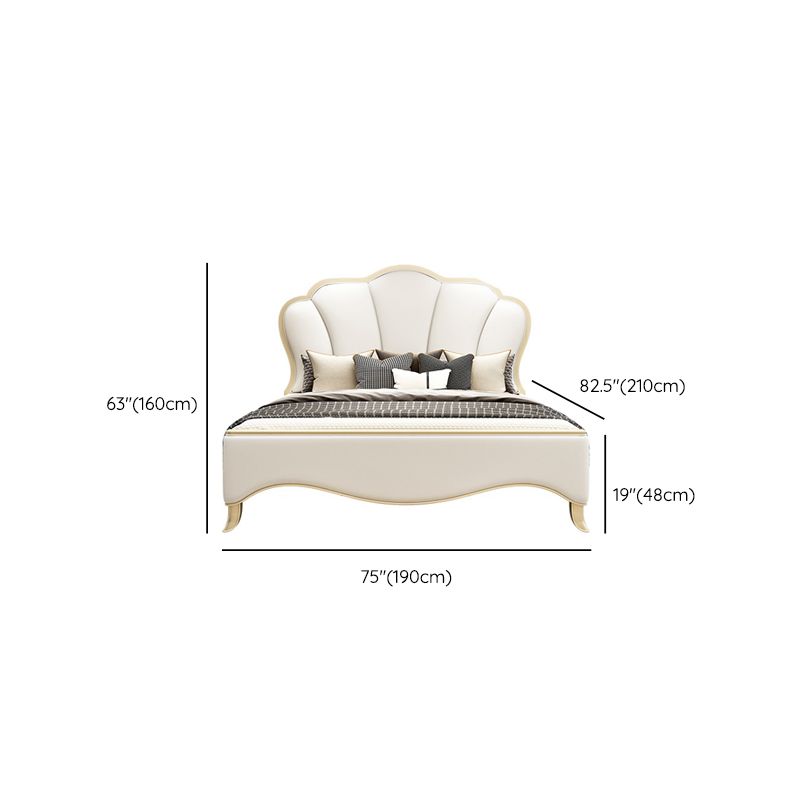 Traditional Upholstered Headboard Standard Bed Mattress Included with Legs