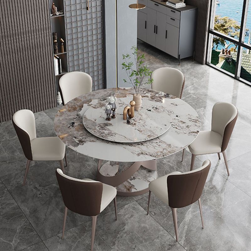 Modern Home Sintered Stone Table Round Pedestal Dining Table