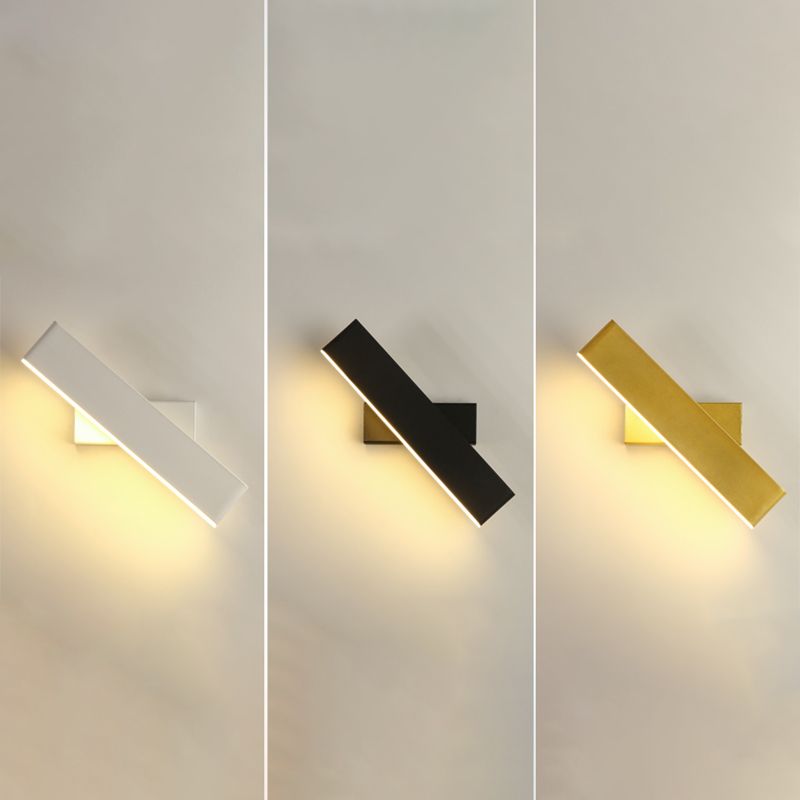 Nordic Style Metal Wall Light Rectangle Shape Rotatable Wall Lamp for Living Room