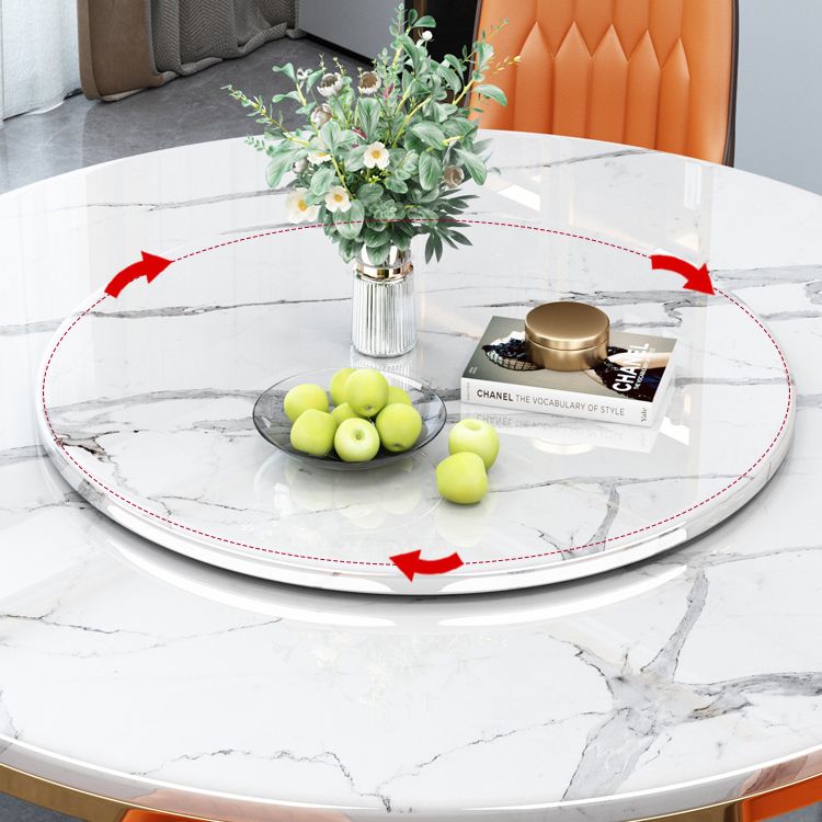 Table à manger ronde de style contemporain de base en métal pour la maison