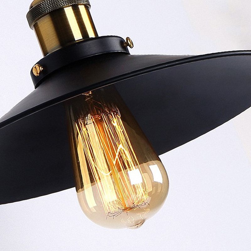 Lampe murale ombragée noire en métal industriel 1 Corridor Corridor Idées d'éclairage mural