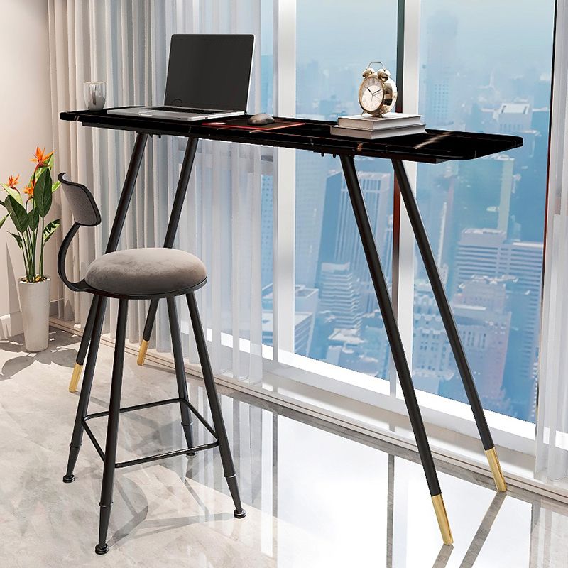 1/2 Pieces Bar Table and Stool Modern Sintered Stone Table and Armless Bar Chair