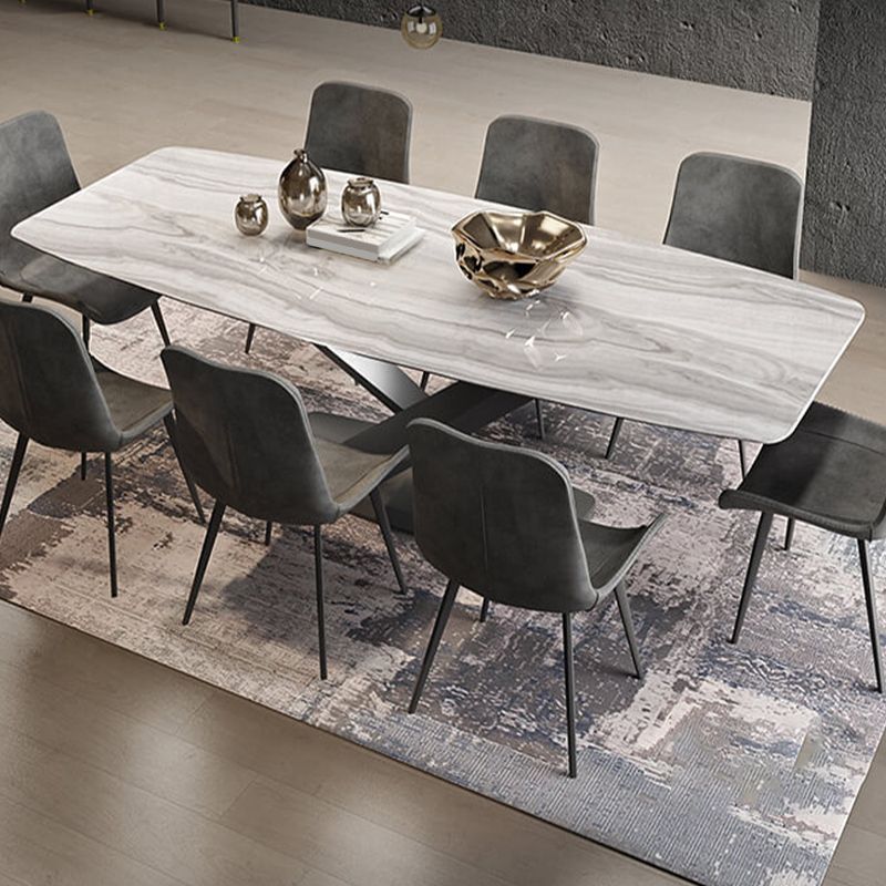 Traditional Luxury Table Metal Base Rectangle Dining Table for Home