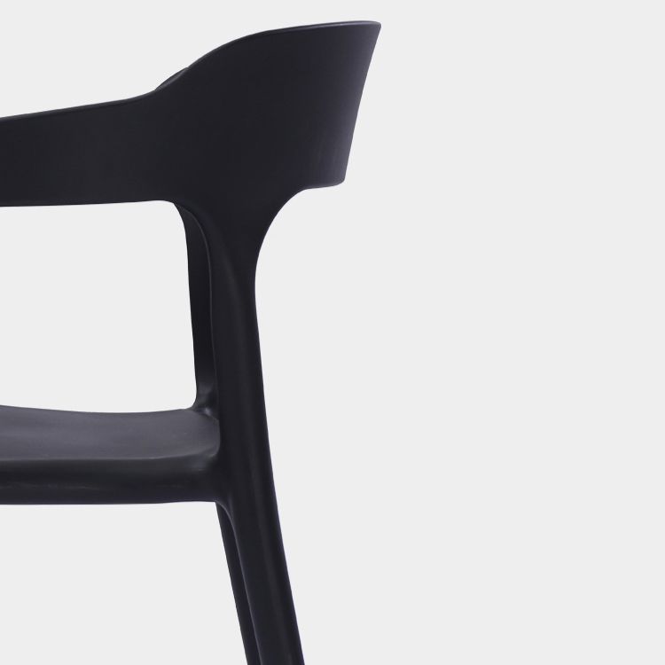 Fauteuils de salle à manger en plastique, fauteuils empilables à dos ouvert de cuisine d'intérieur