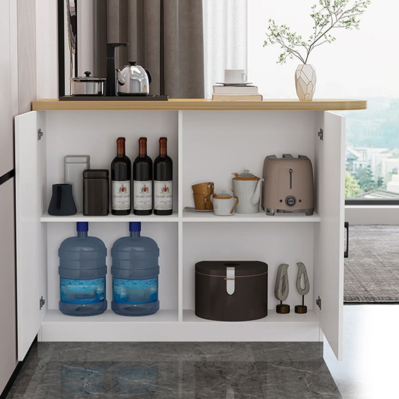 Modern Indoor Counter Table Faux Wood Bar Stool Table with Storage