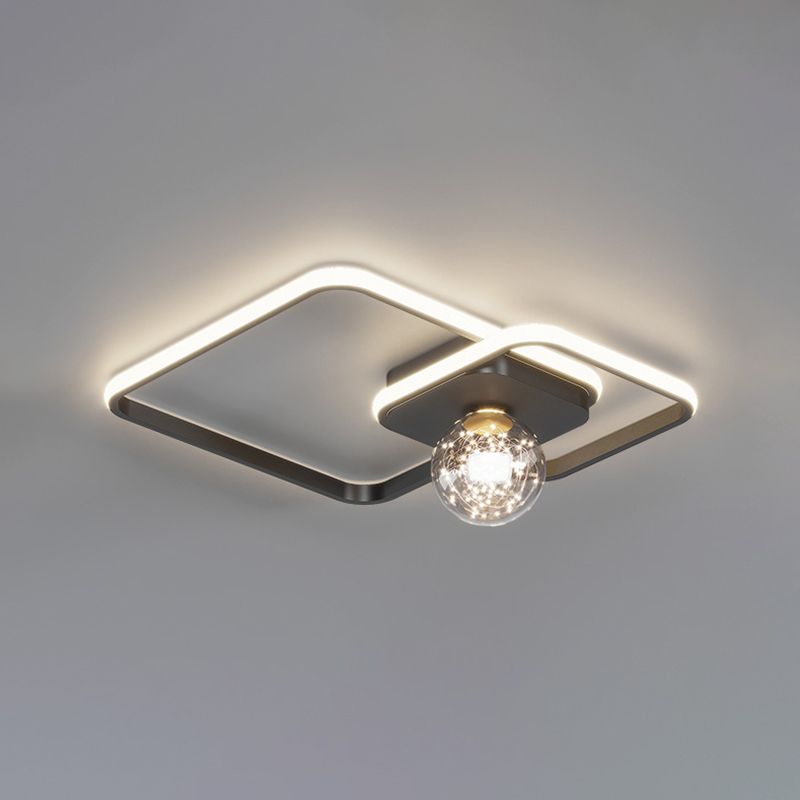Modern Style Linear Shape Ceiling Fixtures Metal 3 Light Flush Ceiling Light Fixtures