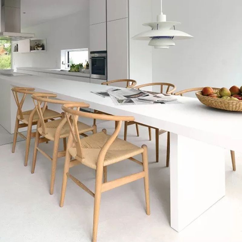Solid Wood Frame Dining Arm Chair Modern Indoor Chair for Dining Room