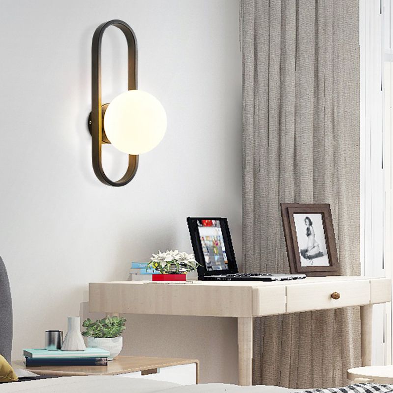 Contemporary Wall Lamp Globe Glass Sconce Lighting for Bedroom