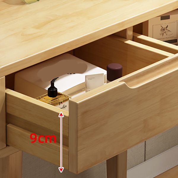 Scandinavian Wooden Make-up Vanity With Drawer in Brown for Bedroom