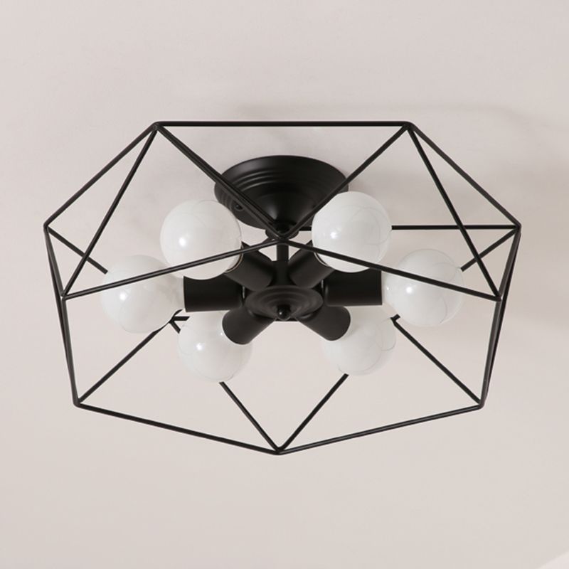 Metalen geometrische schaduw spoel plafondlicht industrieel multi lights plafondlamp armatuur