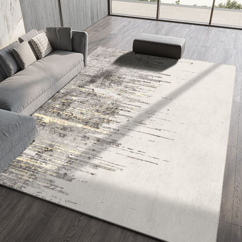 Light Brown Graphic Rug Polyester Modern Rug Washable Rug for Drawing Room