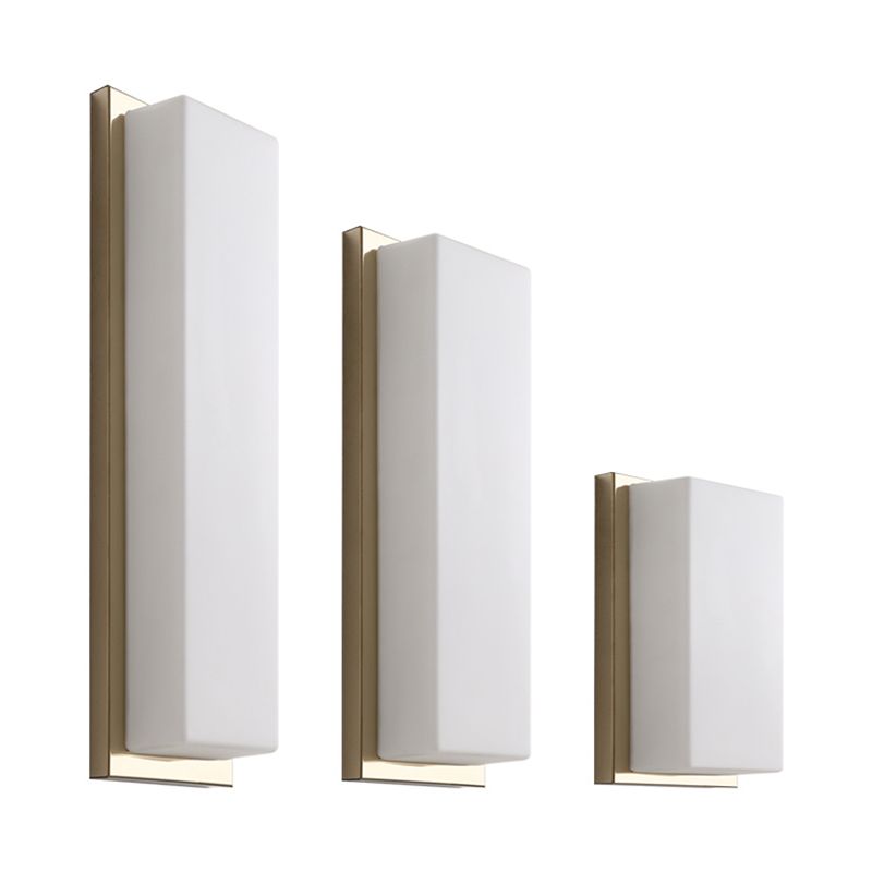 1-Light Retangular Wall Sconce Modern Simple Style LED Wall Lighting in Gold