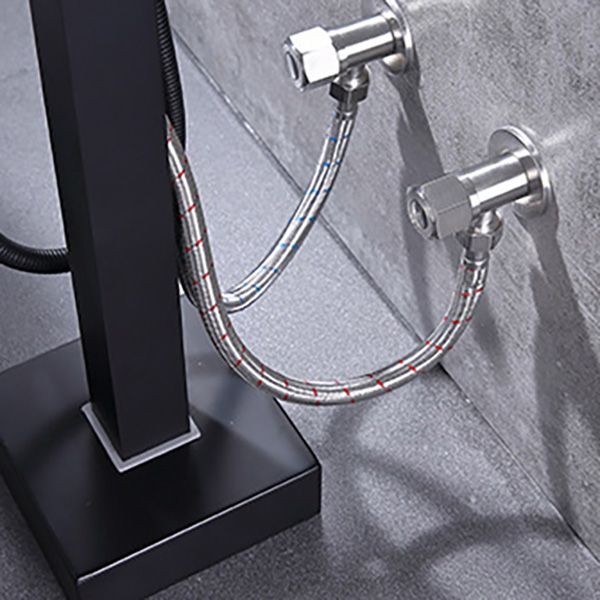 Modern Freestanding Tub Filler Trim Copper Floor Mounted Freestanding Bathtub Faucet