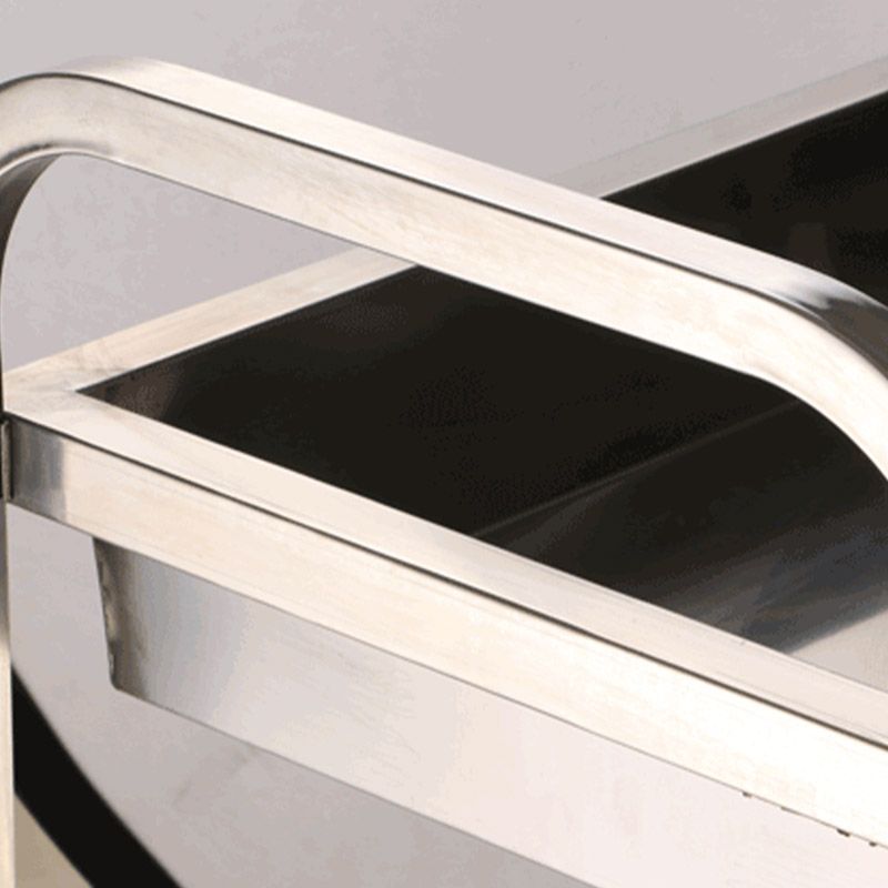 Modern Kitchen Trolley Metal Open Storage Kitchen Trolley in Silver