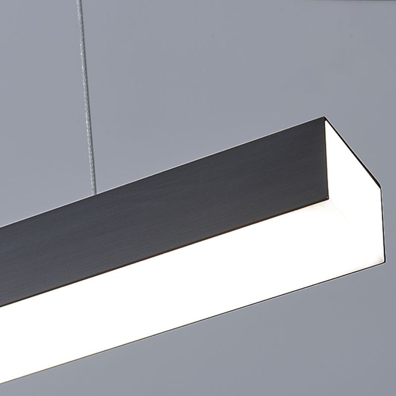 Black Copper Island Lighting Fixtures Modern 1-Light Linear Restaurant LED Suspension Lamp