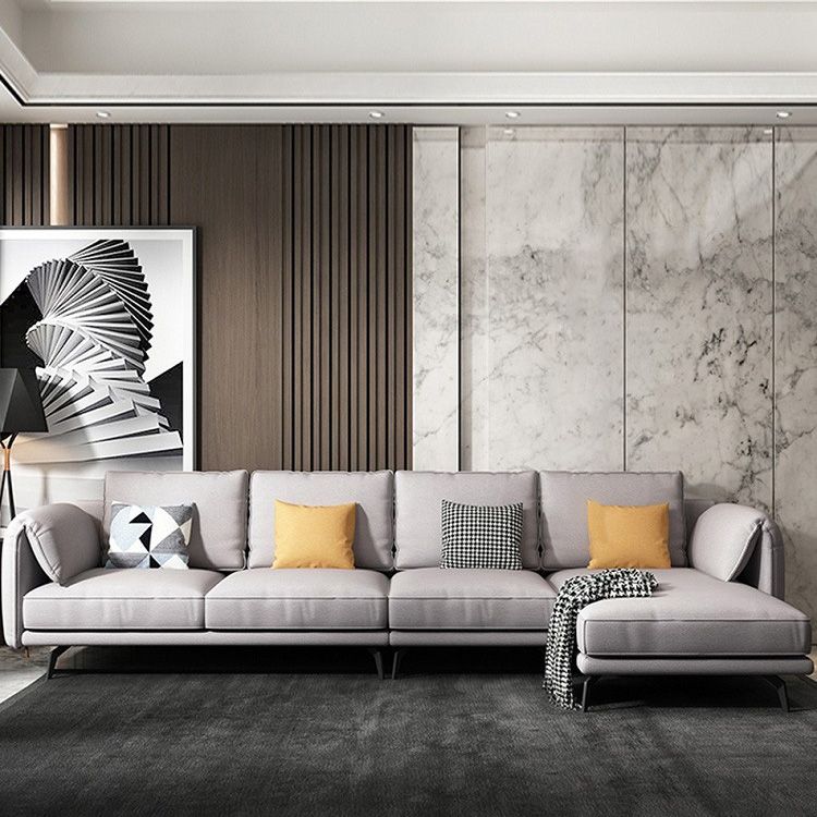 67" Wide Scandinavian Sectional Sofa Light-grey Sleeper Sectional