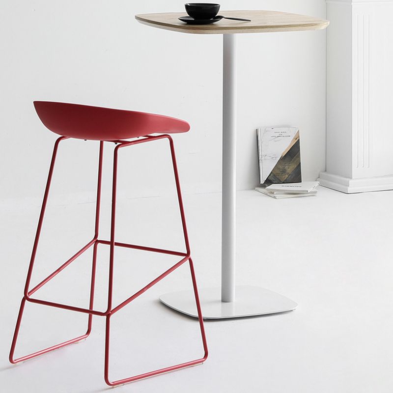 Square Bar Table in Metal and Wood Glam Bar Table with Pedestal Base