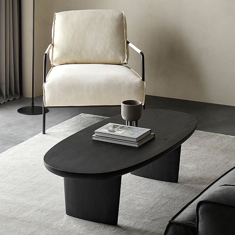 No Distressing Oval Single Coffee Table Sled Solid Wood Coffee Table