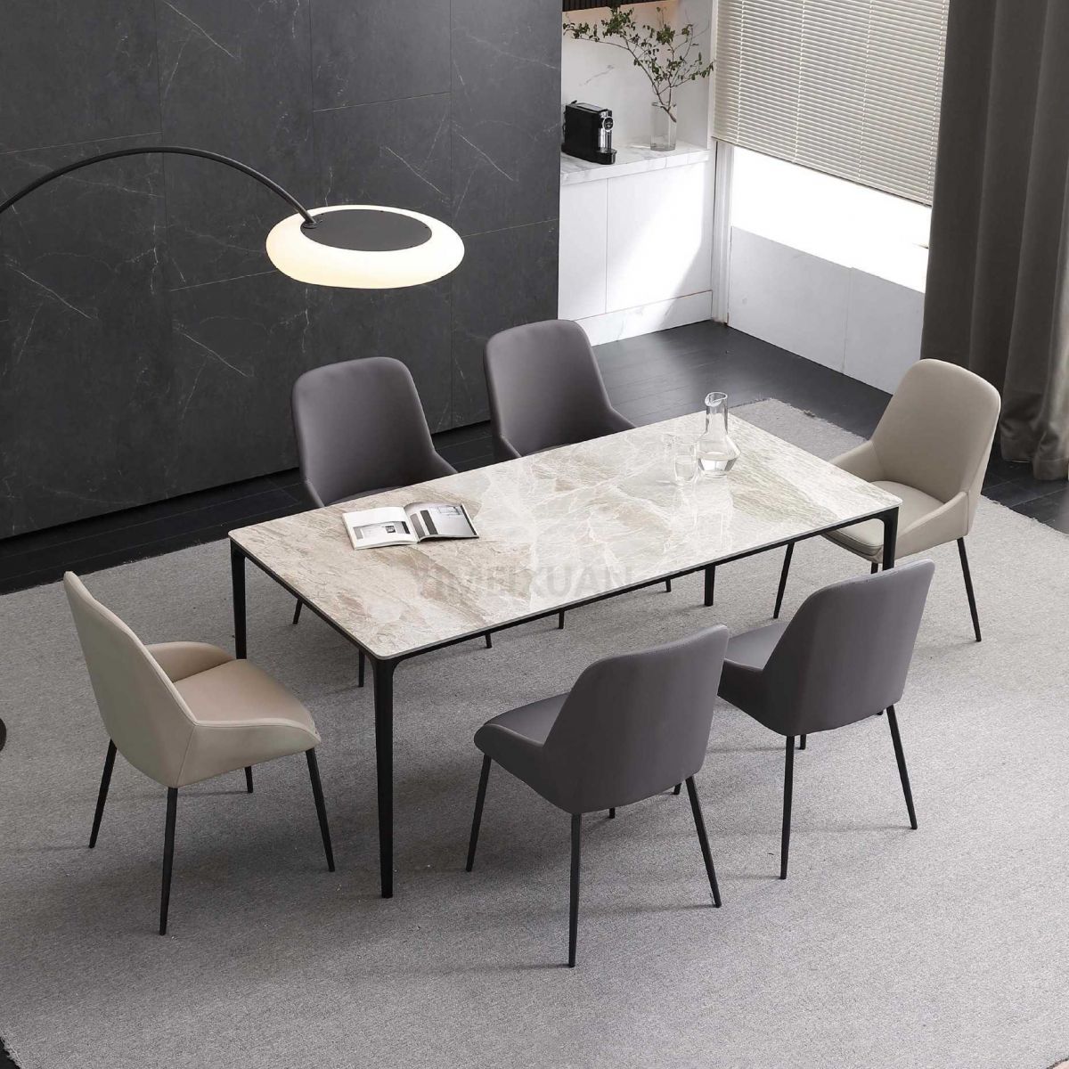 Dining Room Upholstered Chair Home Faux Leather Parsons Arm Chair