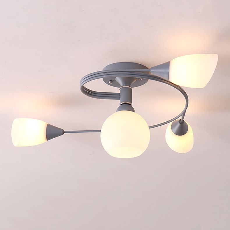 Lámparas de techo coloridas de hierro Luz de montaje de altura de dormitorio simple