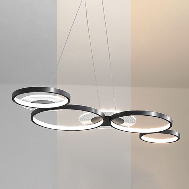 Wrought Iron LED Hanging Lamp in Modern Creative Style Acrylic Linear Pendant Light for Interior Spaces