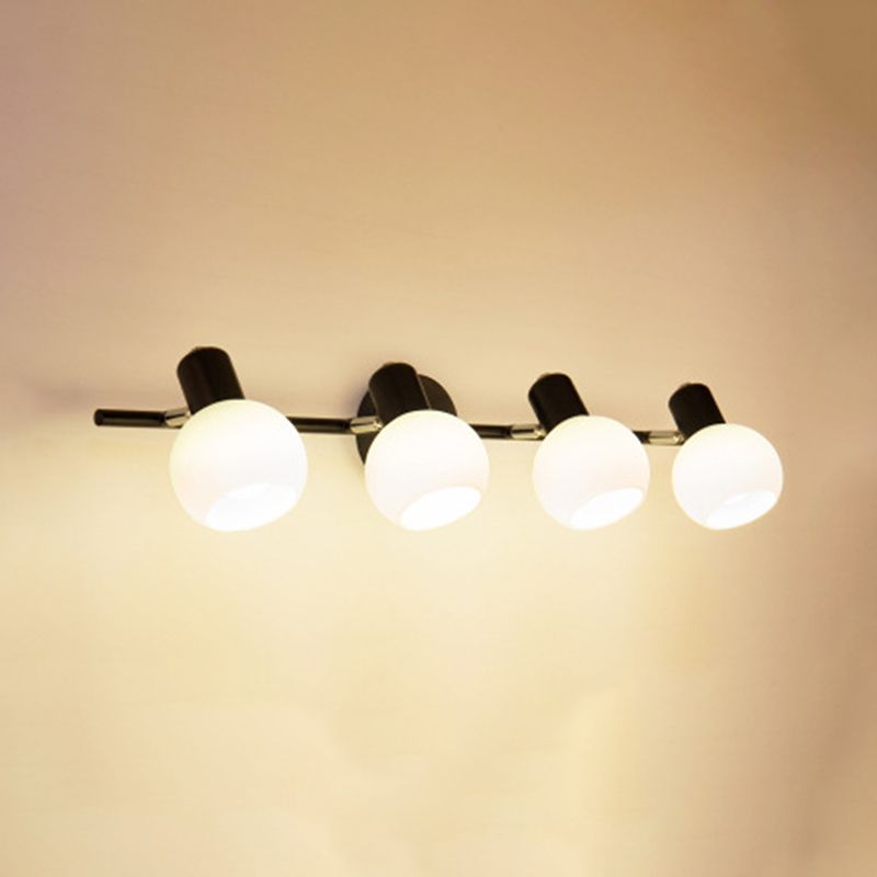 White Glass Bubble Wall Mounted Vanity Lights Modern Style Wall Sconce Lighting