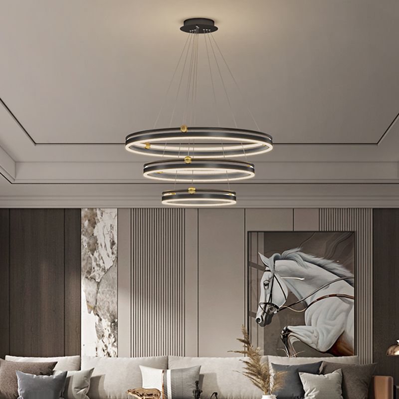 Modern Aluminum Chandelier Multi-Layer LED Chandelier Pendant Lamps for Living Room