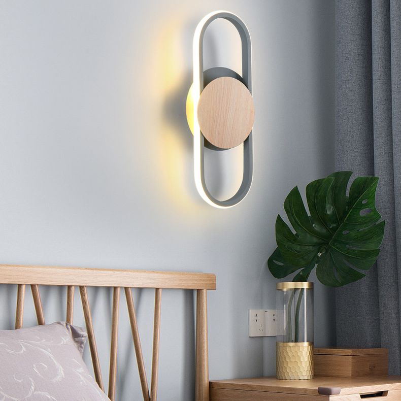 Oval Wall Light Fixtures Modern Minimalist Style Acrylic Sconces