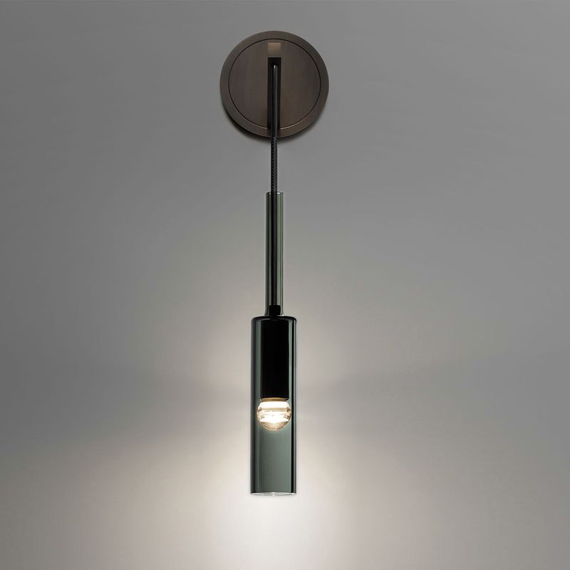 Tubular Wall SCONCE Licht Moderne stijl Zwart glas