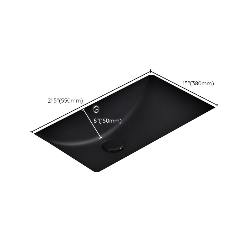 Black Undermount Vanity Sink Modern Porcelain Undermount Vanity Sink