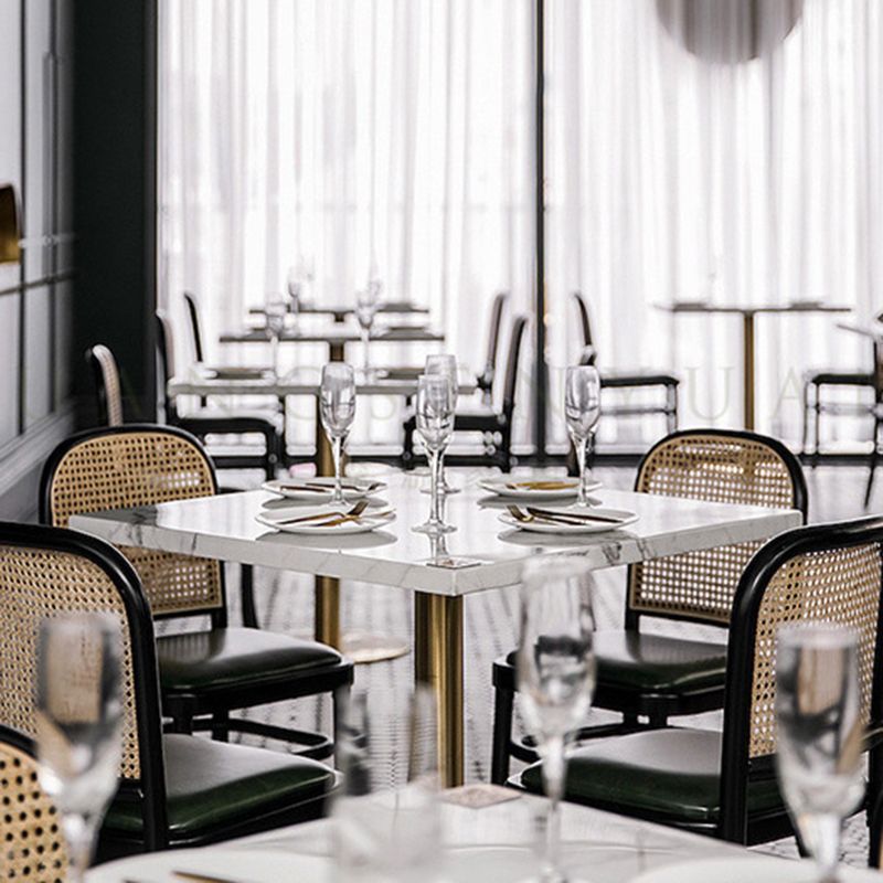 Contemporary Metal Kitchen Dining Side Chair Open Back Dining Side Chair