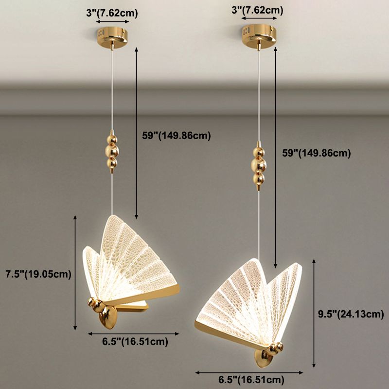 Metal Butterfly Ceiling Pendant Light Modern Style LED Pendant Light Kit for Bedroom