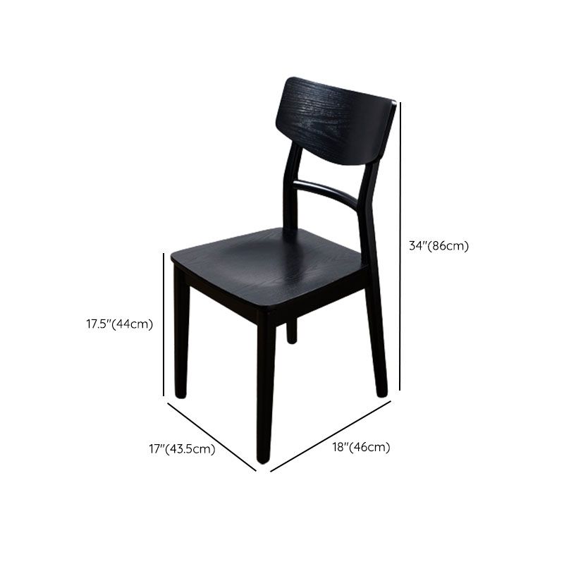 Wood Kitchen Dining Side Chair Ladder Back Side Chair in Black